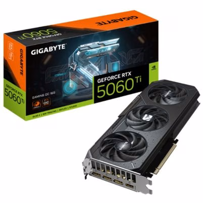 Tarjeta Gráfica Gaming Gigabyte GV-N506TGAMING OC-8GD RTX 5060 Ti en Color Gris con 8GB GDDR7 y DisplayPort 2.1b